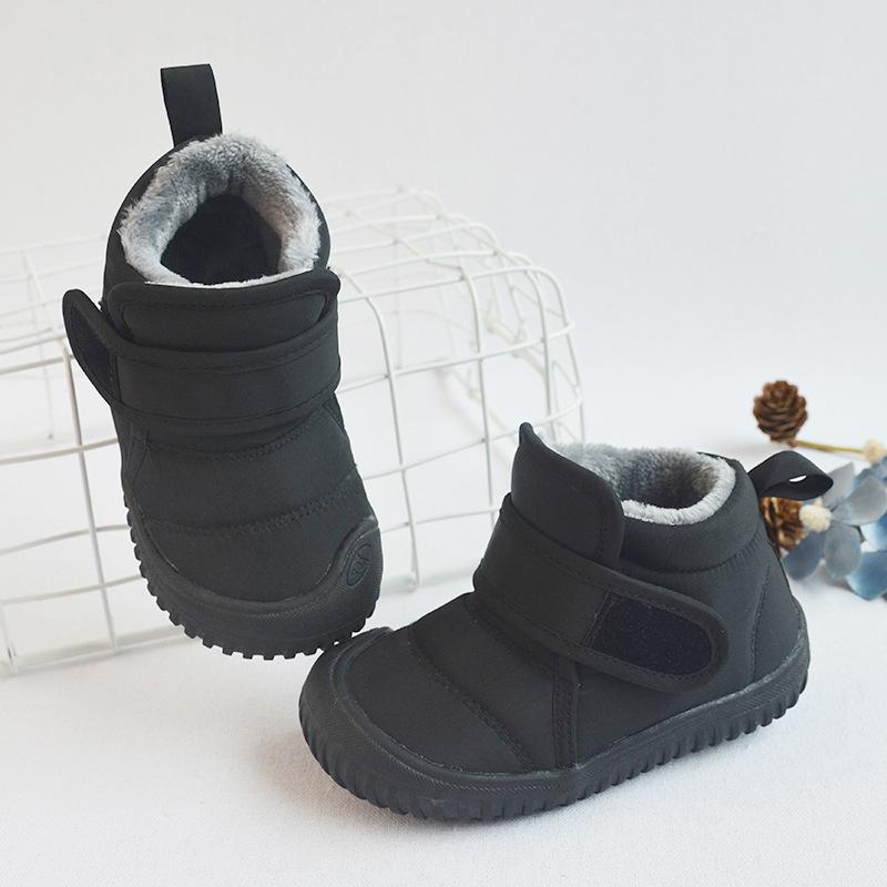 Winter Kinder Schnee Stiefel Infant Baby Mädchen Schuhe Baumwolle Plüsch Warme Kleinkind Turnschuhe Mode Jungen Kurze Stiefel Nicht-Slip 26 schwarz von Joom DACH