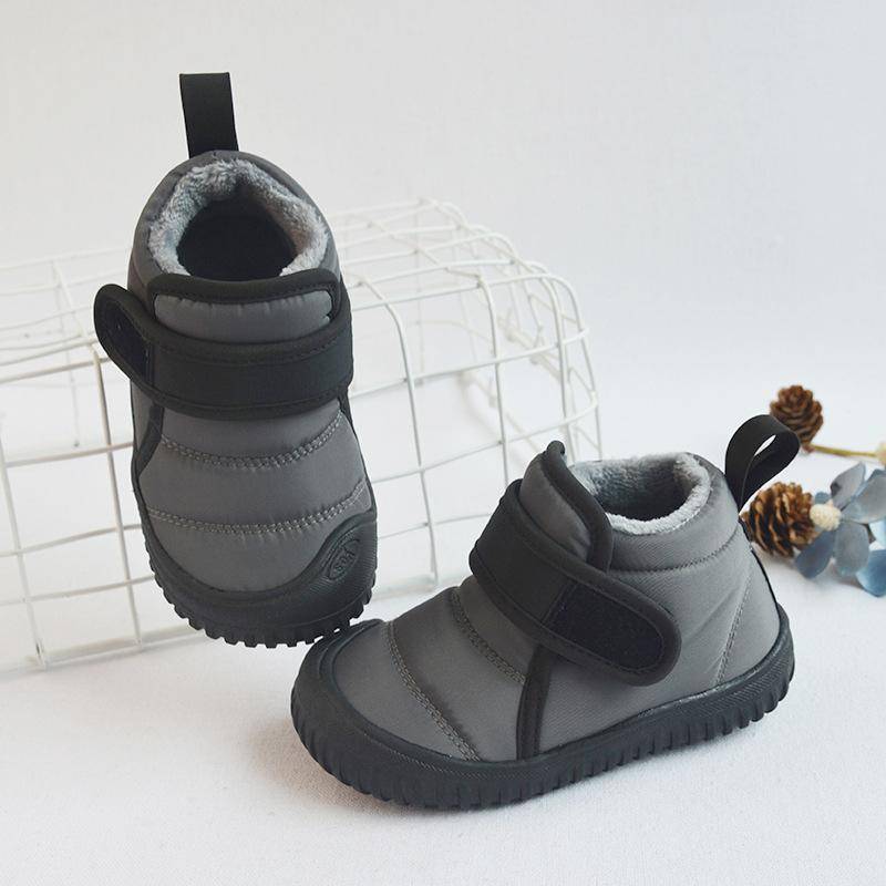 Winter Kinder Schnee Stiefel Infant Baby Mädchen Schuhe Baumwolle Plüsch Warme Kleinkind Turnschuhe Mode Jungen Kurze Stiefel Nicht-Slip 26 grau von Joom DACH