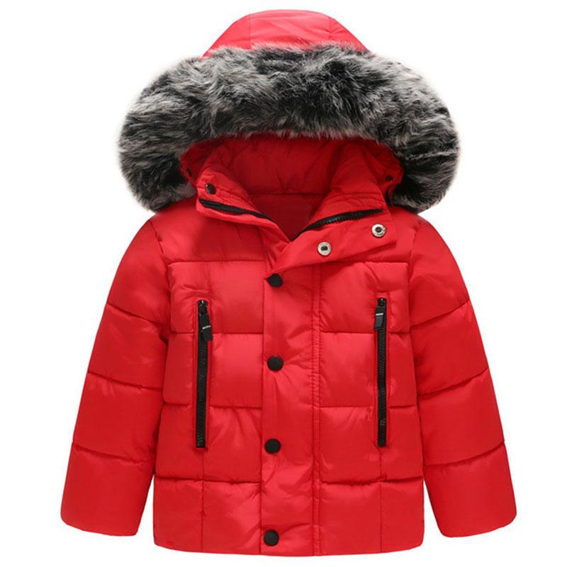 Winter Kinderbekleidung Kinder Dicke Kapuzenoberbekleidung Baby Jungen Mädchen Jacke Mantel Warmer Parka Gepolsterte Kleidung Schneeanzug 80cm rot von Joom DACH