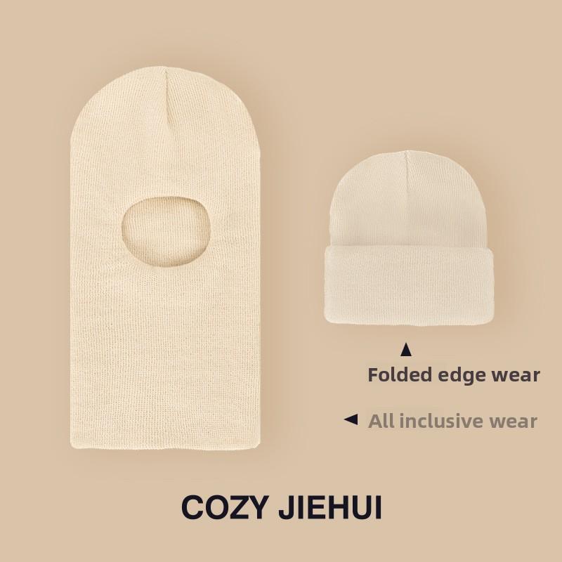 Winter Kinderhut mit integriertem Schal und Samt-Ohrenschutzabdeckung, Kopfmütze für Jungen und Mädchen, Strickgarn, Kinder-Overall von Joom DACH