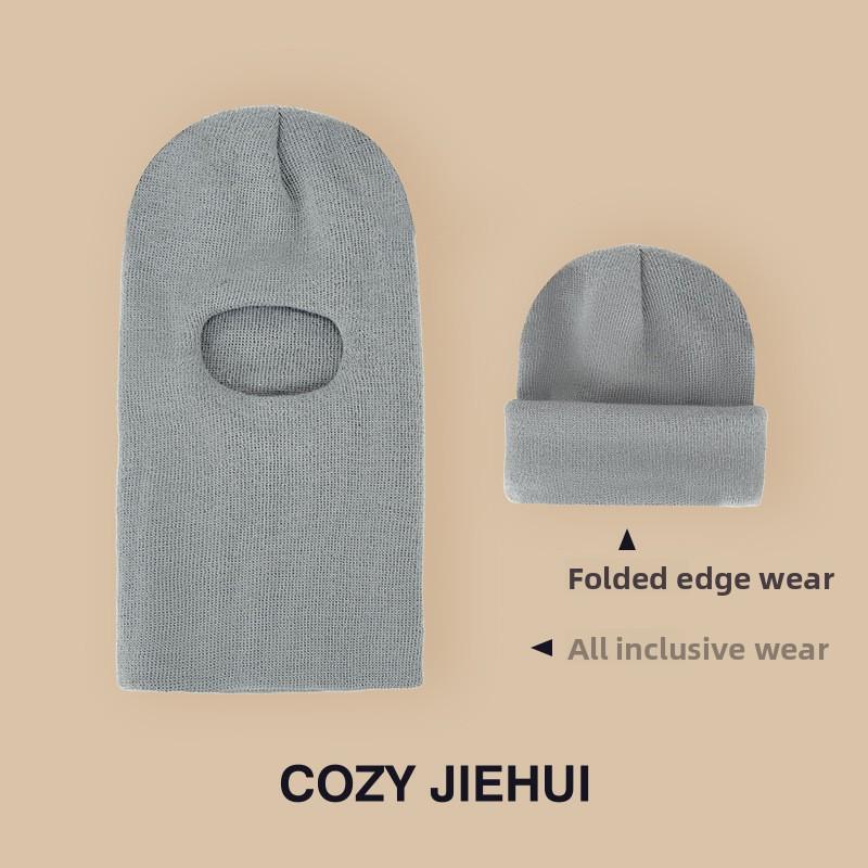 Winter Kinderhut mit integriertem Schal und Samt-Ohrenschutzabdeckung, Kopfmütze für Jungen und Mädchen, Strickgarn, Kinder-Overall von Joom DACH