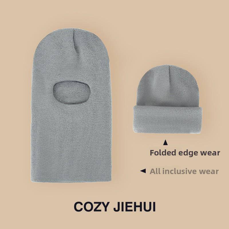 Winter Kinderhut mit integriertem Schal und Samt-Ohrenschutzabdeckung, Kopfmütze für Jungen und Mädchen, Strickgarn, Kinder-Overall von Joom DACH