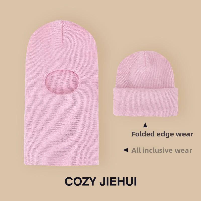 Winter Kinderhut mit integriertem Schal und Samt-Ohrenschutzabdeckung, Kopfmütze für Jungen und Mädchen, Strickgarn, Kinder-Overall von Joom DACH