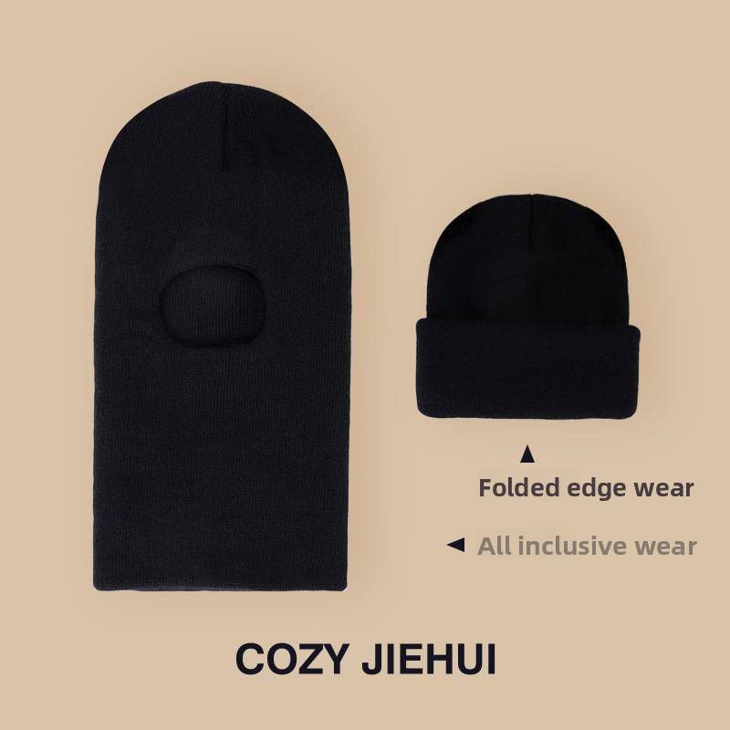 Winter Kinderhut mit integriertem Schal und Samt-Ohrenschutzabdeckung, Kopfmütze für Jungen und Mädchen, Strickgarn, Kinder-Overall von Joom DACH