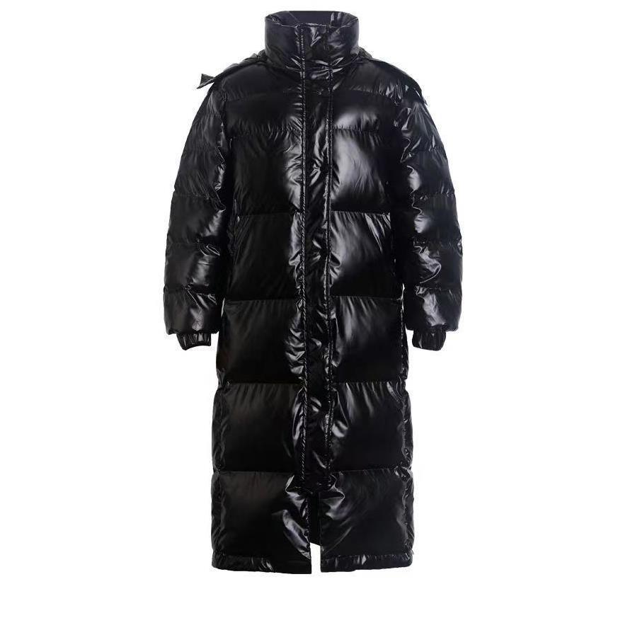 Winter Koreanische Lose Shiny Silber Unten Baumwolle Jacke Für Frauen Langen Mantel Übergroßen Parkas Outwear XL schwarz von Joom DACH