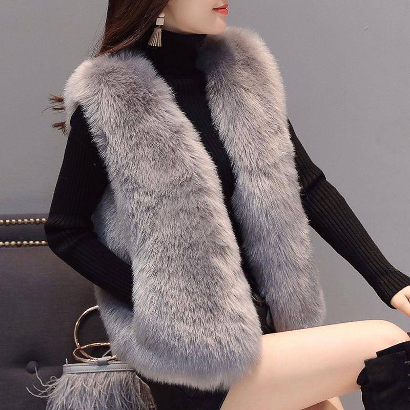 Winter Koreanische Version Faux Pelz Weste für frauen Pelzmantel Kurze Leibchen Fuchs Pelz Weste Abnehmen Top M von Joom DACH