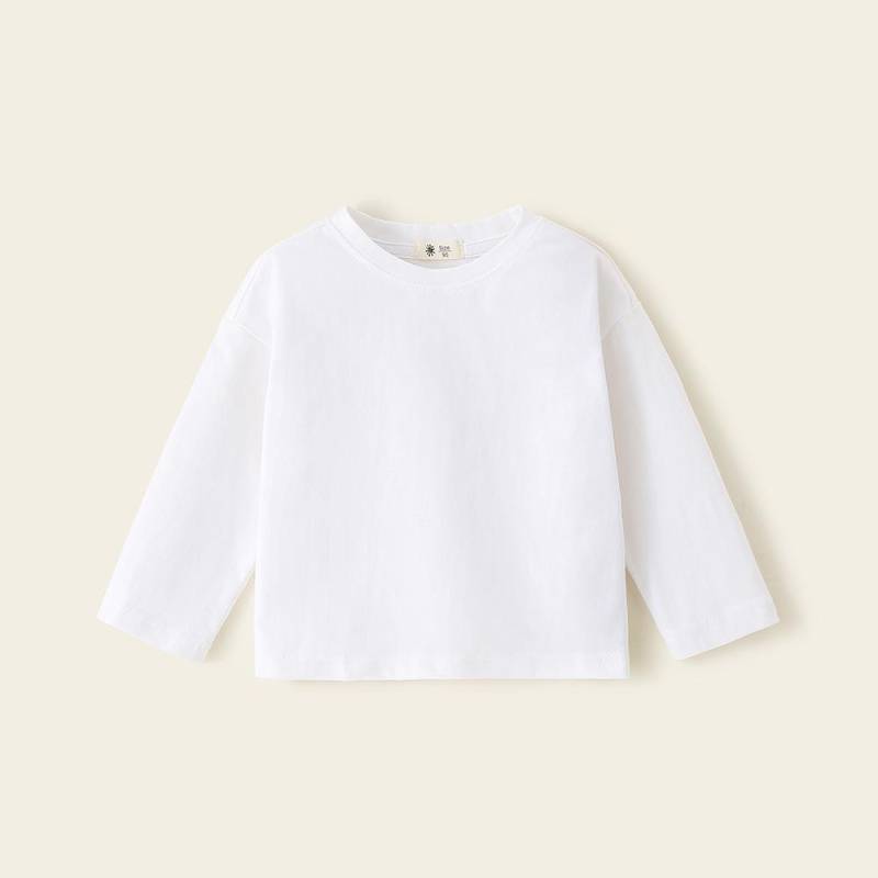 Winter Koreanischen Stil Mädchen Candy Langarm Baumwolle Basis Hemd Kinder Kleidung der Alle-Spiel Candy Grundlegende Jungen rundhals T-shirt 110cm weiß von Joom DACH