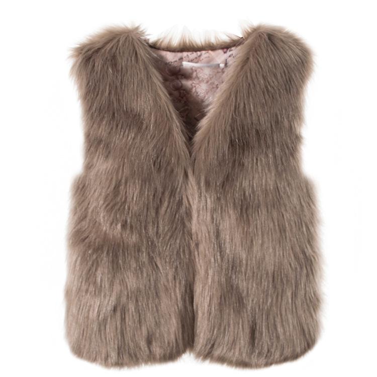 Winter Kunstfuchs Pelzweste - Damen Ärmelloser Warmer Mantel L khaki von Joom DACH