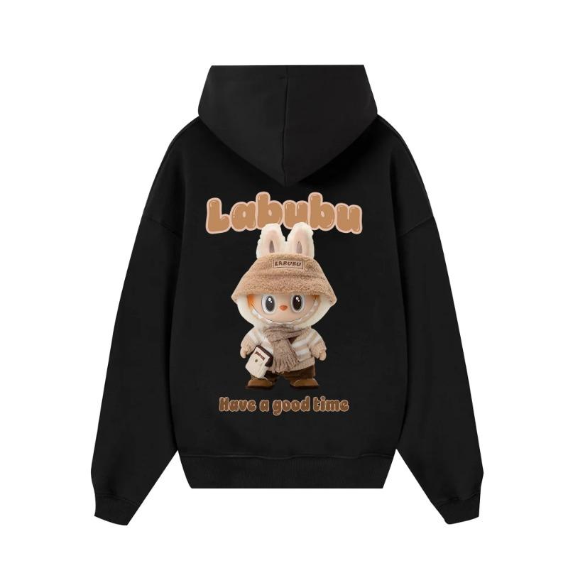 Winter Labubu Neuer Baumwoll-Hoodie Cartoon Lustiger Druck Herren- und Damen-Sweatshirts Rundhals Fleece Mode Thermisches Oberteil 3XL von Joom DACH