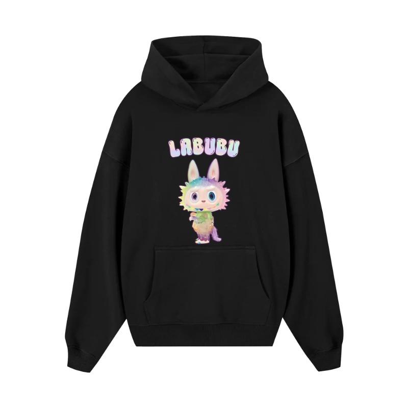 Winter Labubu Neuer Baumwoll-Hoodie Cartoon Lustiger Druck Herren- und Damen-Sweatshirts Rundhals Fleece Mode Thermisches Oberteil S von Joom DACH