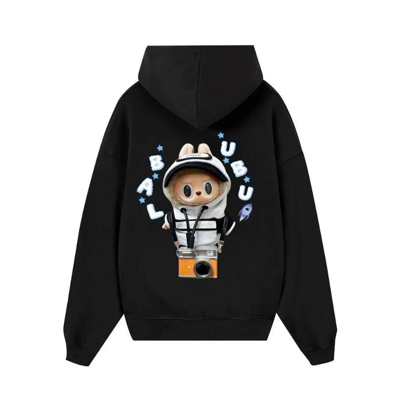 Winter Labubu Neuer Baumwoll-Hoodie Cartoon Lustiger Druck Herren- und Damen-Sweatshirts Rundhals Fleece Mode Thermisches Oberteil XL von Joom DACH