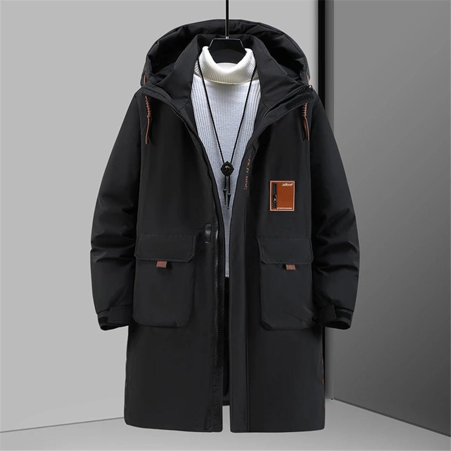 Winter Lange Parkas Männer Dicke Jacken Mantel 12XL Plus Größe Mode Lässig Wasserdichte Parkas Männlichen Winter Schwarz Mantel Große Größe 12XL 12XL schwarz von Joom DACH