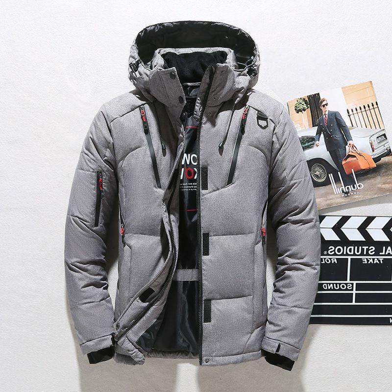 Winter Männer Ente Dicke Daunenjacke Schnee Parkas Mantel Warm Halten Daunenjacke Oberbekleidung XXXXL grau von Joom DACH