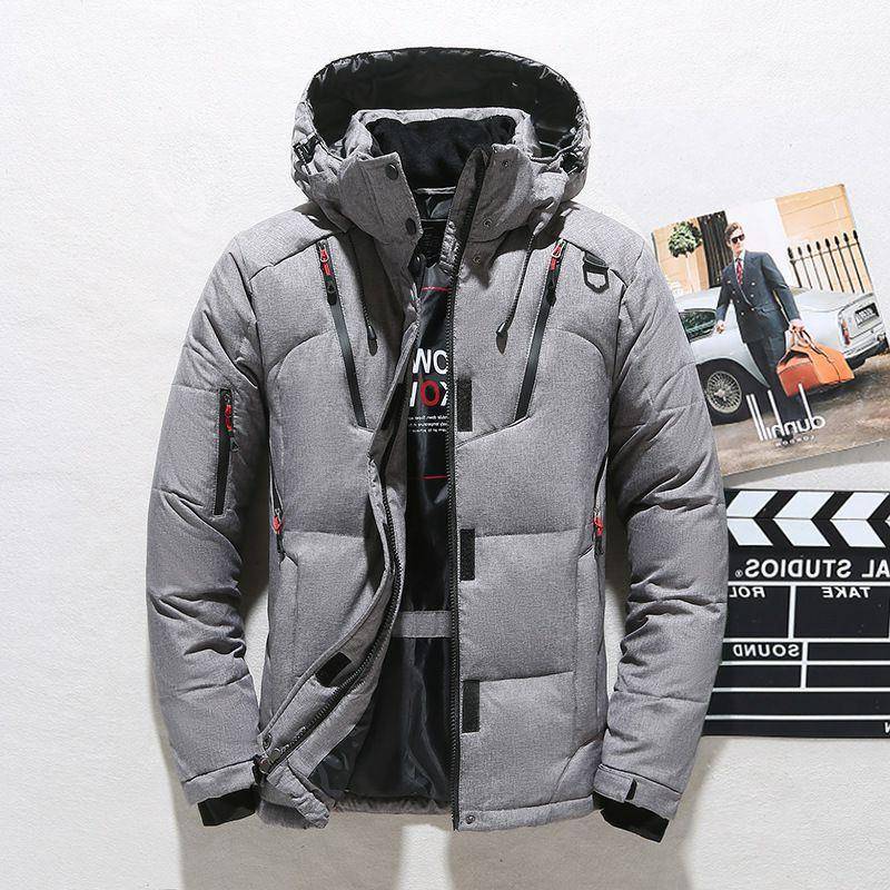 Winter Männer Ente Dicke Daunenjacke Schnee Parkas Mantel Warm Halten Daunenjacke Oberbekleidung XXXXL grau von Joom DACH