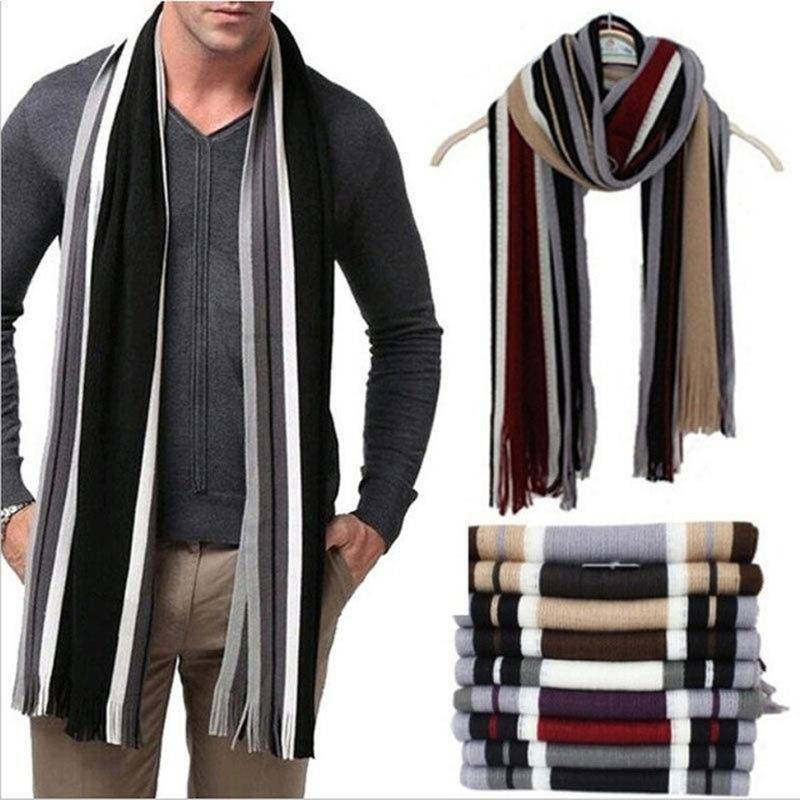 Winter Männer Mode Casual Schal Wrap Muffler Schal Verschiedene Farbe Schals Warm schwarz von Joom DACH