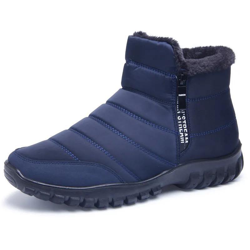 Winter Männer Stiefeletten Schnee Stiefel Wasserdicht Rutschfeste Schuhe für Männer Casual Warm Halten Plüsch Plus Größe Paar Schuhe Chaussure Homme66 40 von Joom DACH