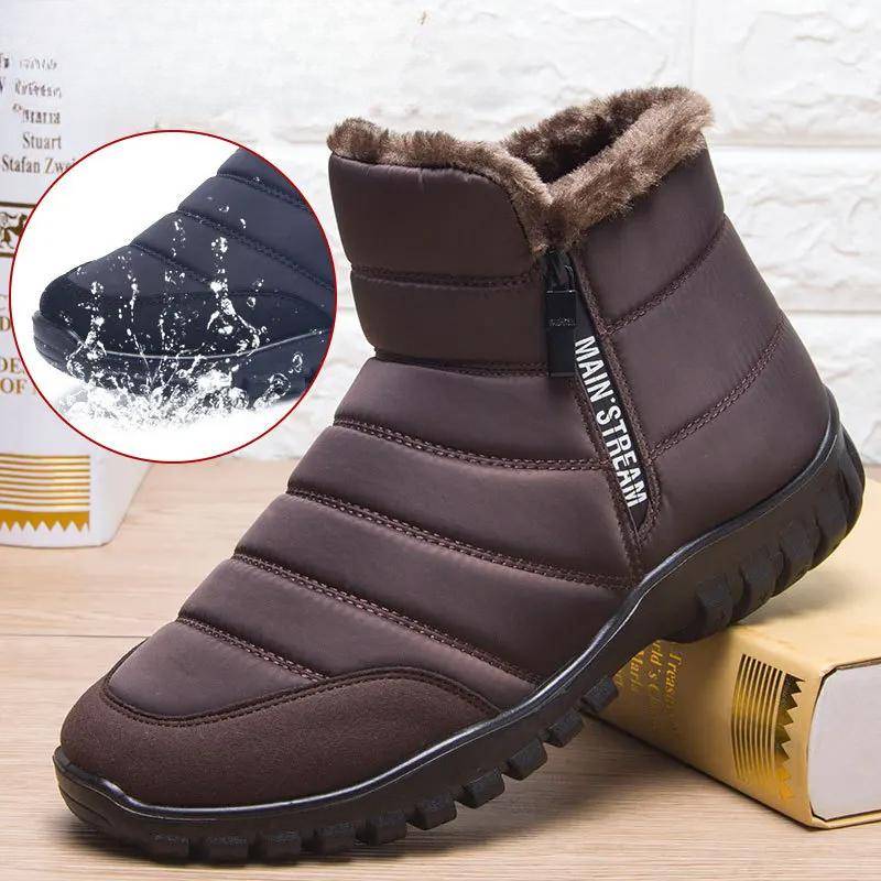 Winter Männer Stiefeletten Schnee Stiefel Wasserdicht Rutschfeste Schuhe für Männer Casual Warm Halten Plüsch Plus Größe Paar Schuhe Chaussure Homme66 44 von Joom DACH