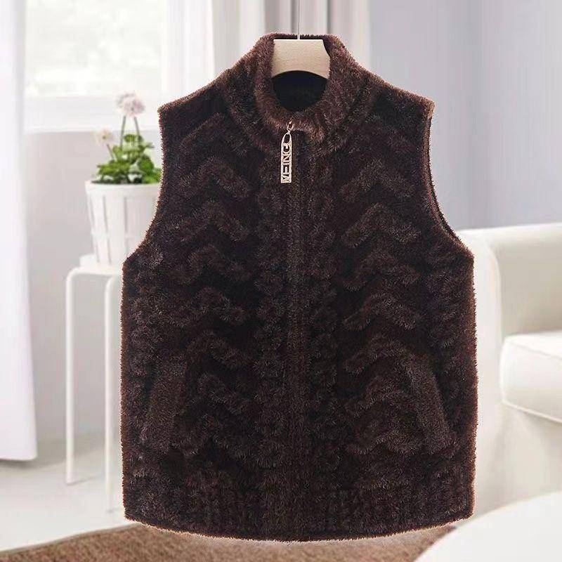 Winter Nerz Pelz Weste Jacke für Frauen Lose Fit Große Größe Dicke Kurze Weste Weste Clip 6XL von Joom DACH