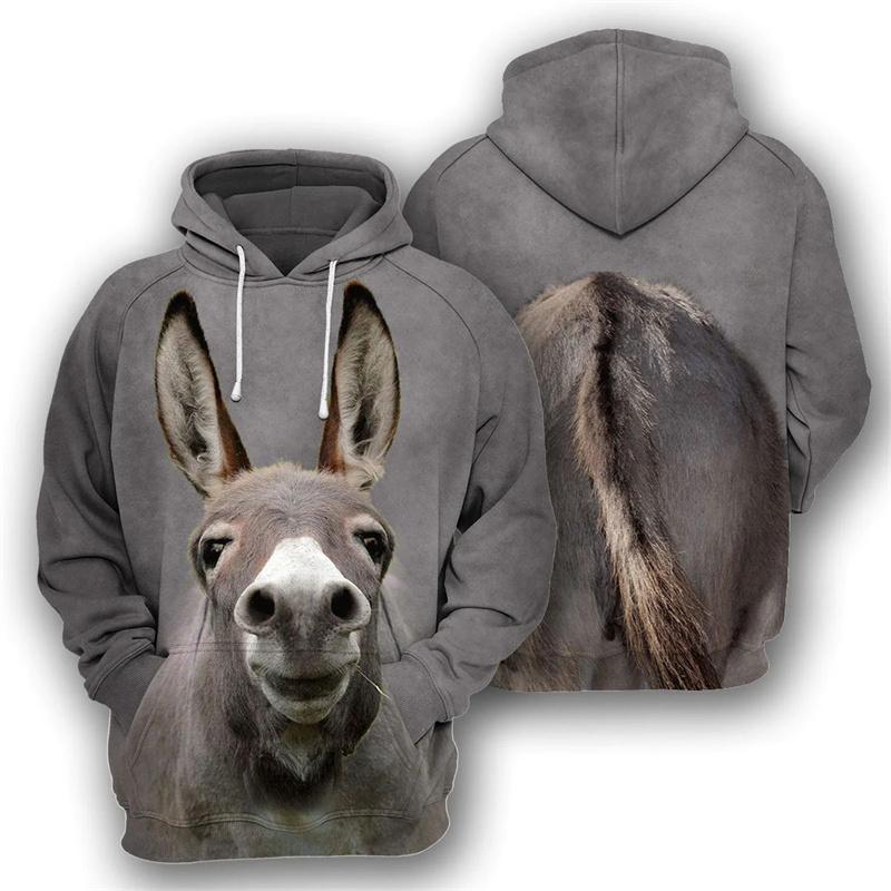 Winter Neue 3D Tiere Nette Katze Esel Elefant Hirsch Druck Hoodies Für Männer Kinder Mode Lustige Mit Kapuze Hoody Vintage Hoodie L von Joom DACH