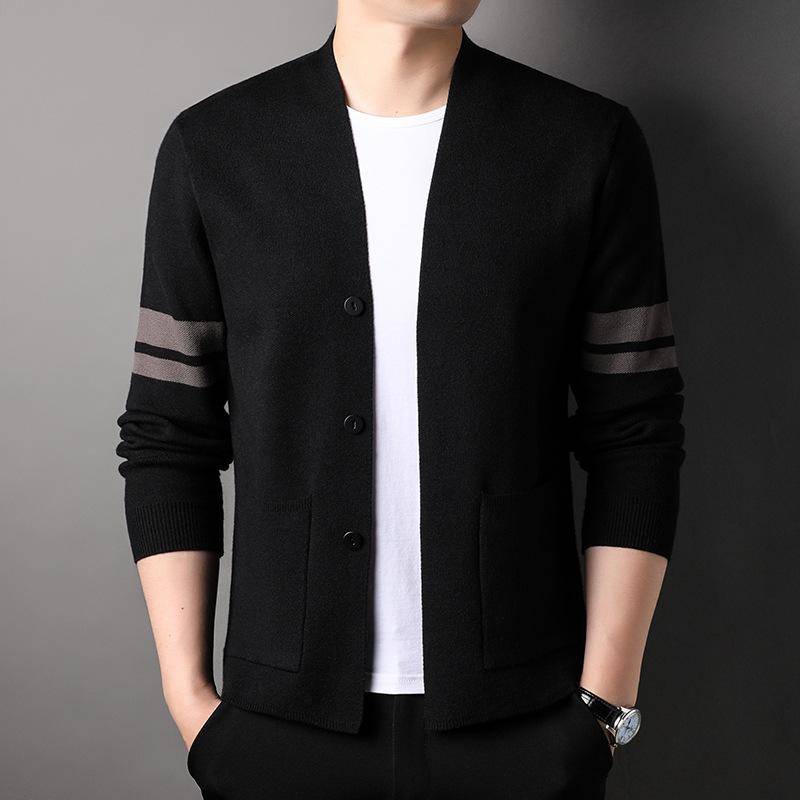 Winter Neue Herren Strickjacke Cardigan Schlichte Mode Lässig Tasche Jung und Schlank 4XL von Joom DACH