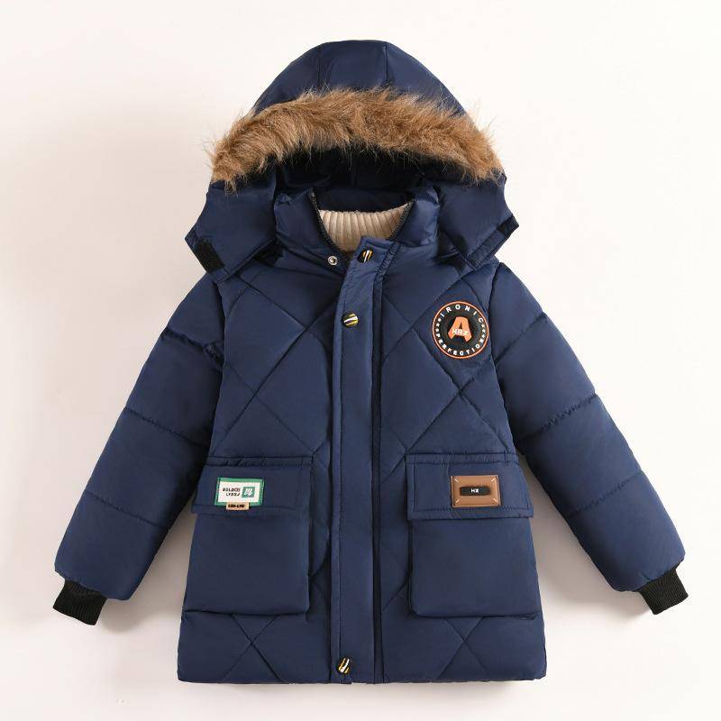 Winter Neue Jungen Jacke Einfarbig Futter Plüsch Warm Halten Pelz Kragen Mit Kapuze Reißverschluss Oberbekleidung Für 4-10Y Teen Kinder Schneeanzug 140cm navy blau Winter Neue Jungen Jacke Einfarbig Futter Plüsch Warm Halten Pelz Kragen Mit Kapuze Reißverschluss Oberbekleidung Für 4-10Y Teen Kinder Schneeanzug 140cm navy blau von Joom DACH