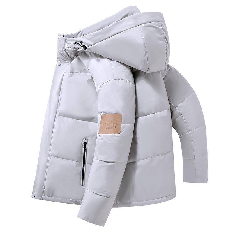 Winter Neue verdickte Daunenjacke mit Kapuze für Herren Weiße Entendaunen Warmes lässiges Oberteil Trendy Brand Kurzer, lockerer Mantel XXXL graue von Joom DACH