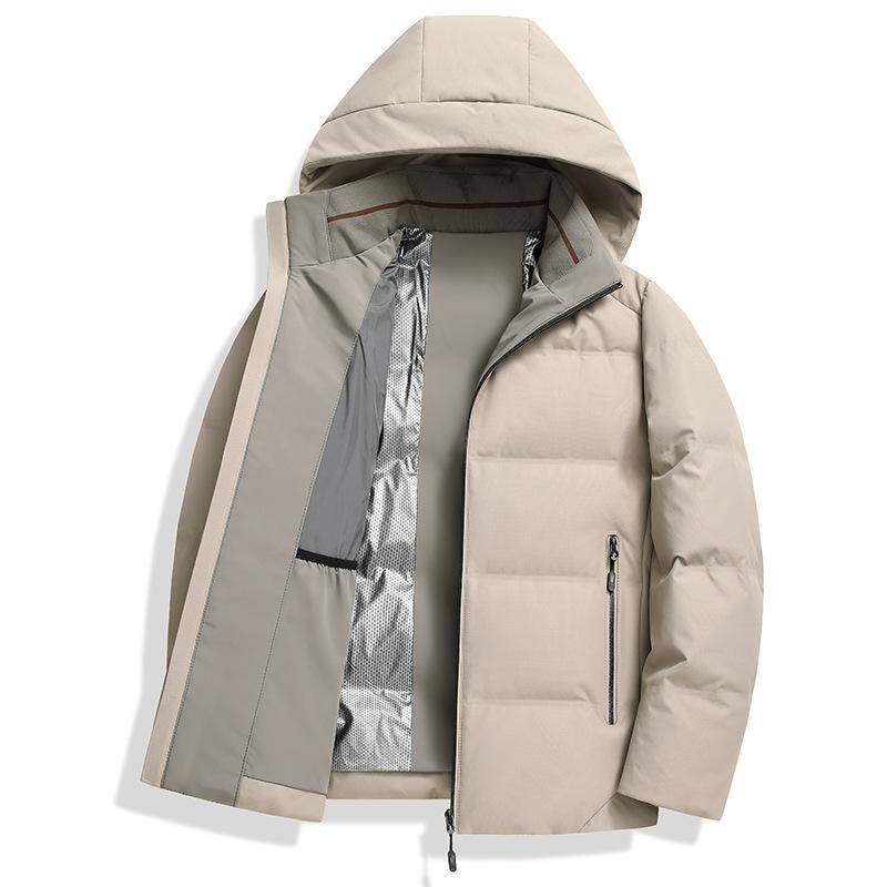 Winter Neuer Stil Daunenjacke für junge und mittelalte Männer Graphen Abnehmbare Daunenjacke mit Kapuze Milchseidenjacke 4XL von Joom DACH