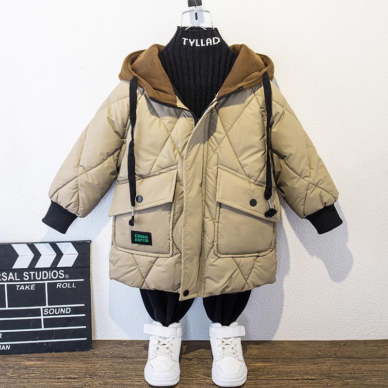 Winter Oberbekleidung für Jungen, dicke warme Mäntel, Kinder, plus Samtjacken, mit Kapuze, Trends, Mantel, Teenager, lässig, winddicht, Parkas 160 von Joom DACH