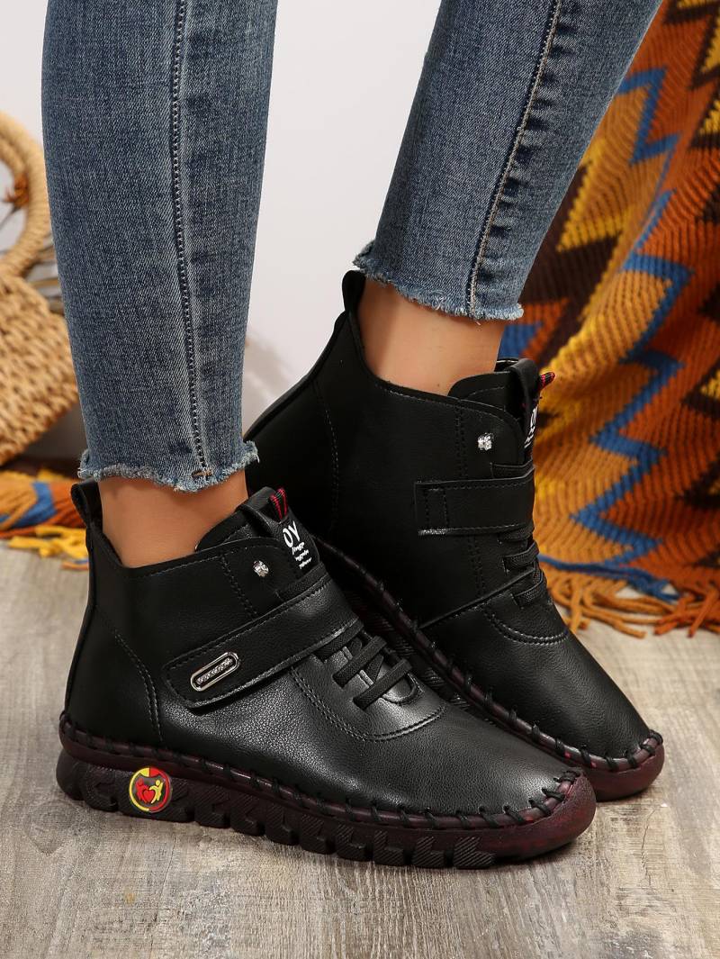 Winter Orthopädische Stiefel Für Frauen Herbst Herbst Leder Schuhe Mit Fell Rot Mokassins Frau Stiefeletten Mom Plüsch Turnschuhe Schuh 38 schwarz von Joom DACH