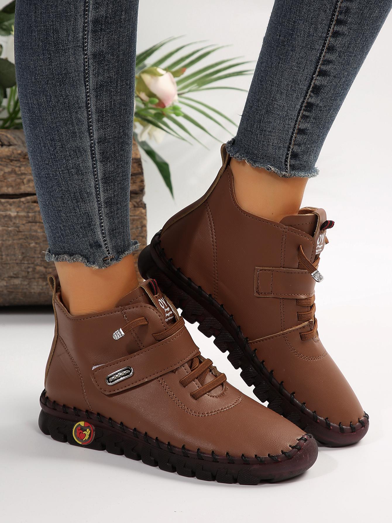 Winter Orthopädische Stiefel Für Frauen Herbst Herbst Leder Schuhe Mit Fell Rot Mokassins Frau Stiefeletten Mom Plüsch Turnschuhe Schuh 42 schokoladenbraun von Joom DACH
