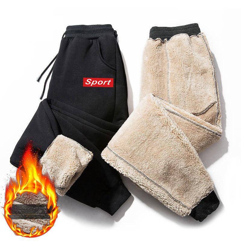 Winter Pants Men Fur Lined Joggers Thick Sweatpants Drawstring Trousers Men Fleece Running Pants Warm Pants Plus Size 5XL 3XL von Joom DACH