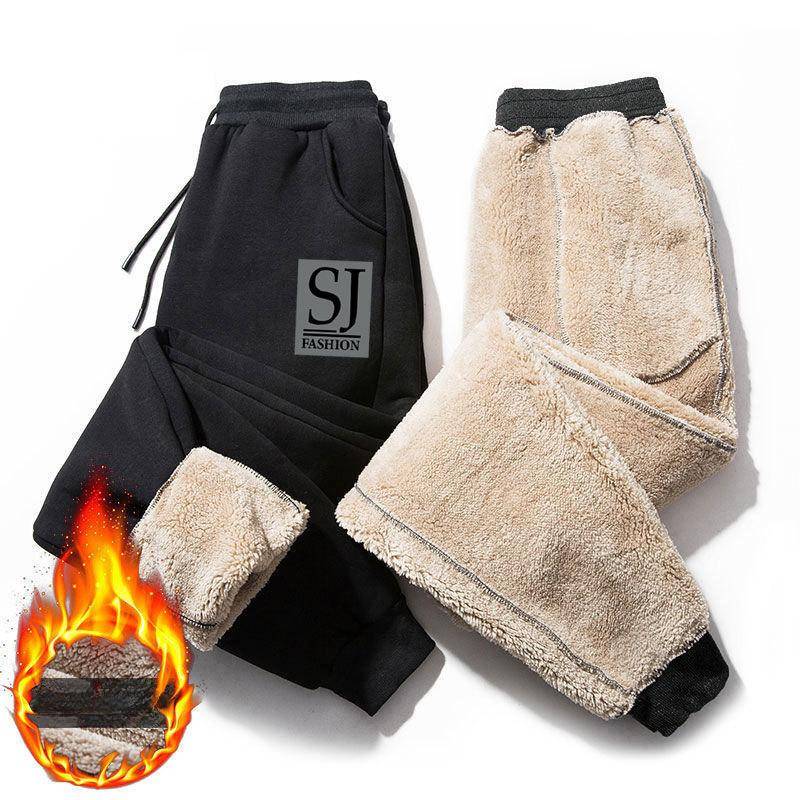Winter Pants Men Fur Lined Joggers Thick Sweatpants Drawstring Trousers Men Fleece Running Pants Warm Pants Plus Size 5XL 4XL von Joom DACH