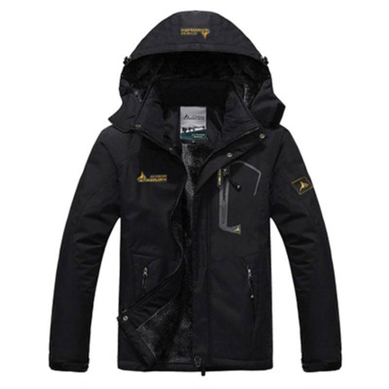 Winter Parka Männer Windschutz Plus Dicke Warme Wind Pelz Mäntel Männlichen Militär Mit Kapuze Anorak Jacken männer Winter Jacken XL schwarz von Joom DACH