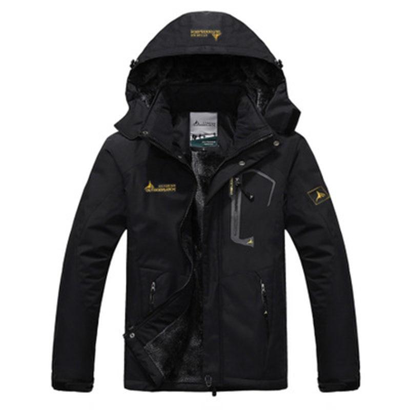 Winter Parka Männer Windschutz Plus Dicke Warme Wind Pelz Mäntel Männlichen Militär Mit Kapuze Anorak Jacken männer Winter Jacken XXL schwarz von Joom DACH