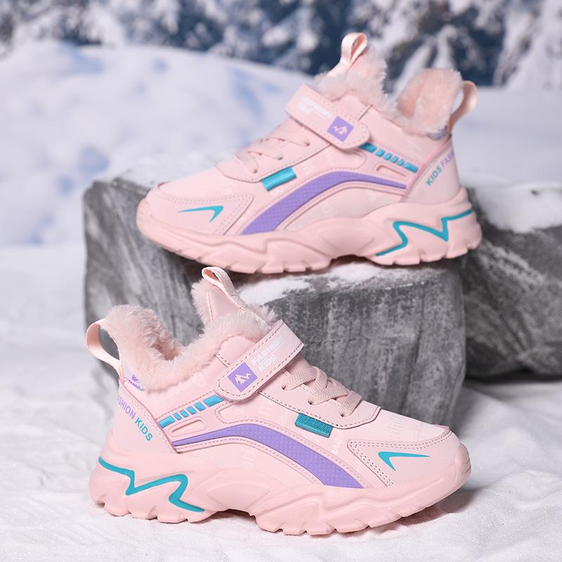 Winter Plüsch Warme Kinder Csual Schuhe Wasserdichte Leder kinder Turnschuhe Sport Runnign Rosa Mädchen Schuhe Turnschuhe 33 rosa von Joom DACH