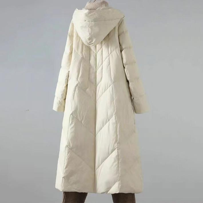 Winter Puffer Mantel Damen Langer Warmer Daunenmantel Hodoed Gepolsterter Mantel Damenjacke Weiblicher Lässiger Mantel L beige von Joom DACH