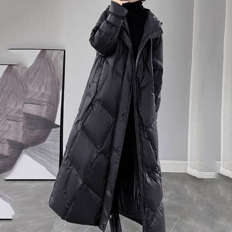 Winter Puffer Mantel Damen Langer Warmer Daunenmantel Hodoed Gepolsterter Mantel Damenjacke Weiblicher Lässiger Mantel XL schwarz Winter Puffer Mantel Damen Langer Warmer Daunenmantel Hodoed Gepolsterter Mantel Damenjacke Weiblicher Lässiger Mantel XL schwarz von Joom DACH