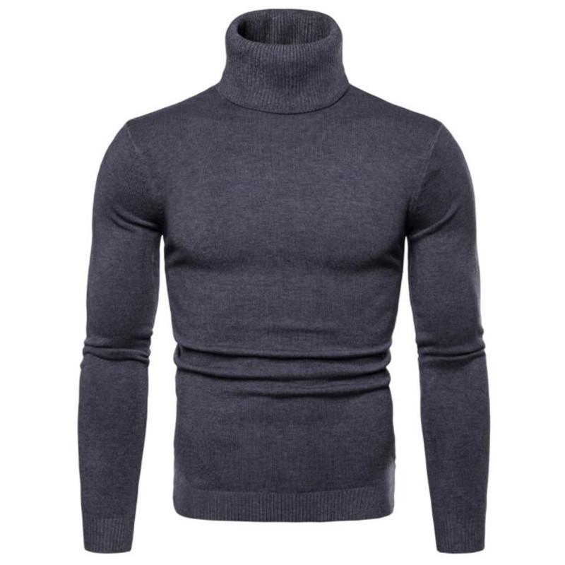 Winter-Rollkragenpullover für Herren, langärmelig, Stehkragen XXXL schiefer grau von Joom DACH