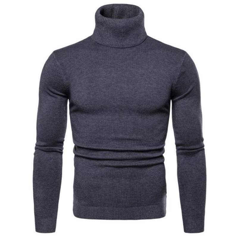 Winter-Rollkragenpullover für Herren, langärmelig, Stehkragen XXXL schiefer grau von Joom DACH