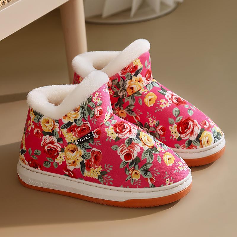 Winter Rutschfeste Hausschuhe Warmes Zuhause Damen Indoor Baumwolle Plüsch Herren Weiche Wasserdichte Hausschuhe Paare Winterschuhe 43-44 rosa von Joom DACH