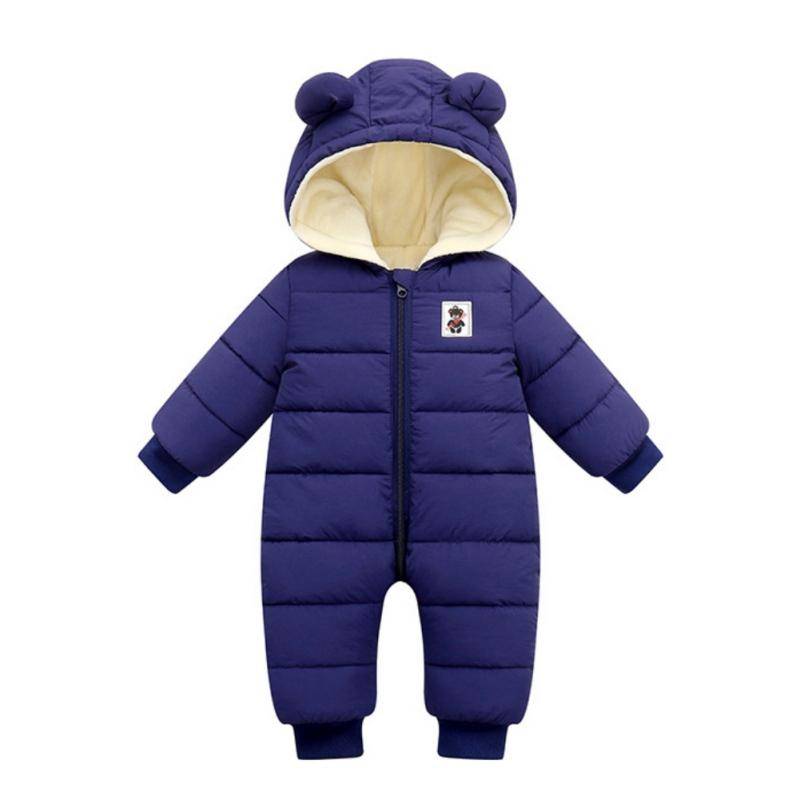 Winter Säuglingsmantel Baby Jungen Mädchen Warmer Strampler Bärenohren Kapuzenjacke mit Reißverschluss 66/S von Joom DACH