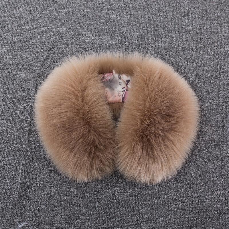 Winter Schal Damen mit rundem Winkel und Pelzkragen, neuer Kunstfuchshaar-Schal, warmer Schal, Plüsch, für Männer und Frauen, universeller weicher Halsschal khaki von Joom DACH