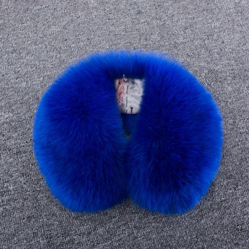 Winter Schal Damen mit rundem Winkel und Pelzkragen, neuer Kunstfuchshaar-Schal, warmer Schal, Plüsch, für Männer und Frauen, universeller weicher Halsschal königsblau von Joom DACH
