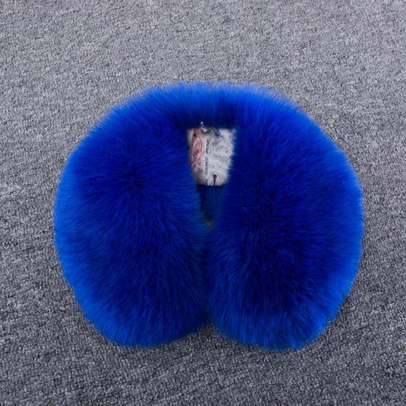Winter Schal Damen mit rundem Winkel und Pelzkragen, neuer Kunstfuchshaar-Schal, warmer Schal, Plüsch, für Männer und Frauen, universeller weicher Halsschal königsblau von Joom DACH