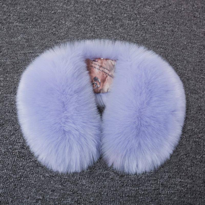 Winter Schal Damen mit rundem Winkel und Pelzkragen, neuer Kunstfuchshaar-Schal, warmer Schal, Plüsch, für Männer und Frauen, universeller weicher Halsschal violett von Joom DACH