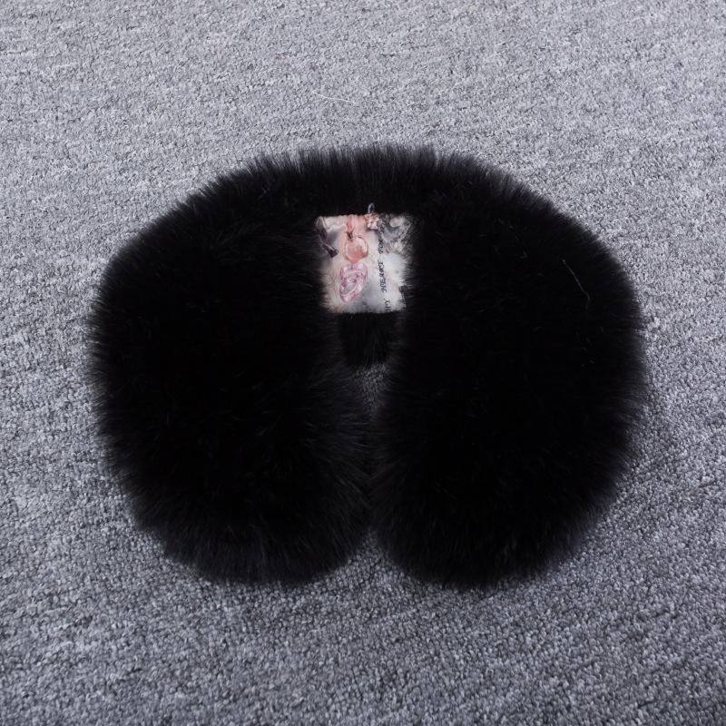 Winter Schal Damen mit rundem Winkel und Pelzkragen, neuer Kunstfuchshaar-Schal, warmer Schal, Plüsch, für Männer und Frauen, universeller weicher Halsschal schwarz von Joom DACH