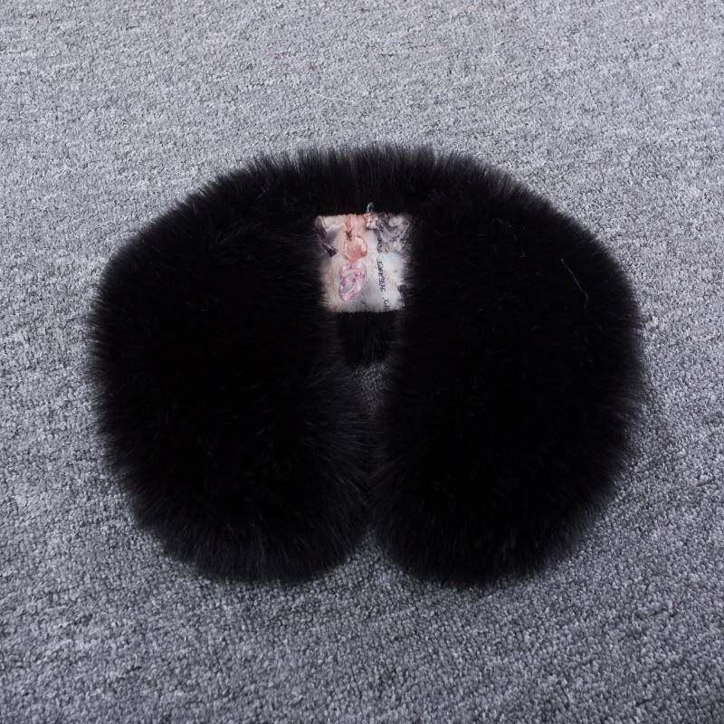 Winter Schal Damen mit rundem Winkel und Pelzkragen, neuer Kunstfuchshaar-Schal, warmer Schal, Plüsch, für Männer und Frauen, universeller weicher Halsschal schwarz von Joom DACH