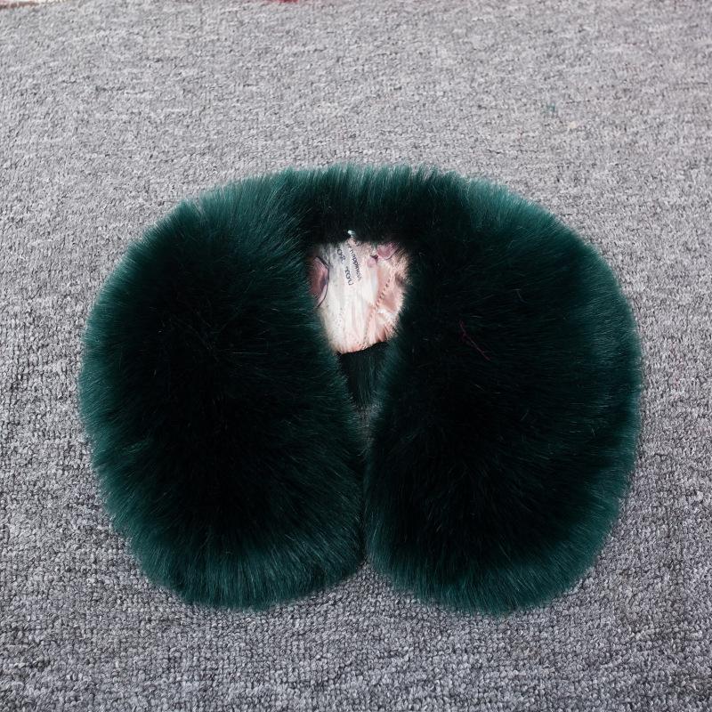 Winter Schal Damen mit rundem Winkel und Pelzkragen, neuer Kunstfuchshaar-Schal, warmer Schal, Plüsch, für Männer und Frauen, universeller weicher Halsschal dunkelgrüne von Joom DACH