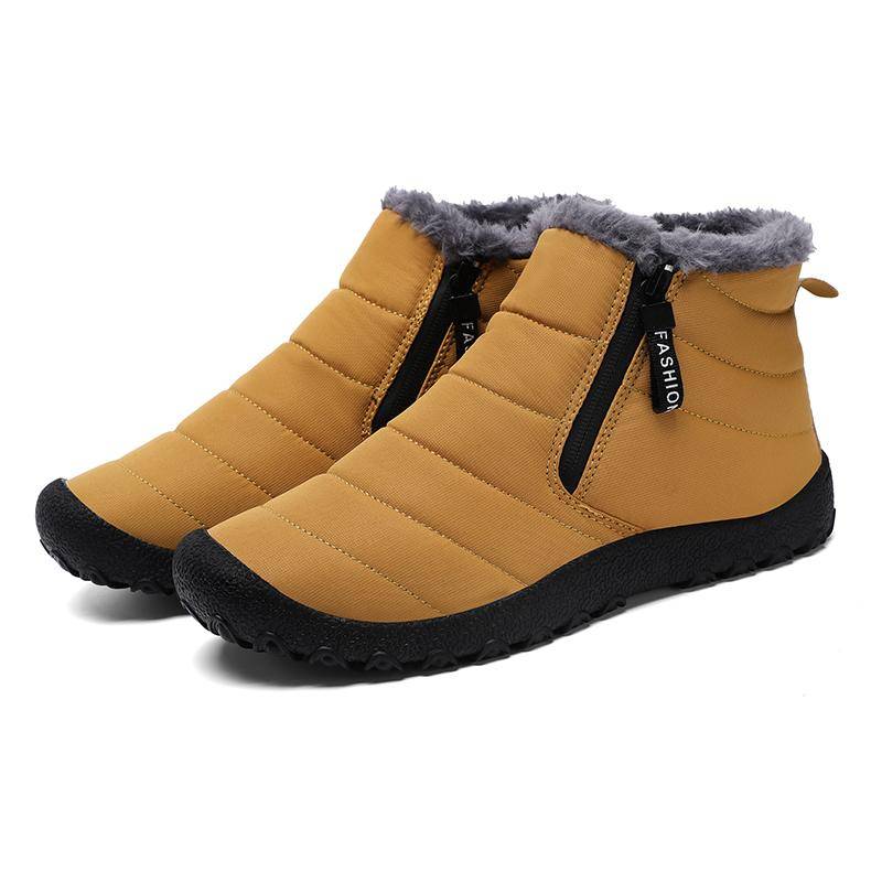 Winter Schnee Stiefel Männer Frauen Warm Halten Sport Baumwolle Schuhe Outdoor Wandern Schuhe Plüsch Hohe Stiefeletten Mann Barfuß Schnee turnschuhe 44 gelb von Joom DACH