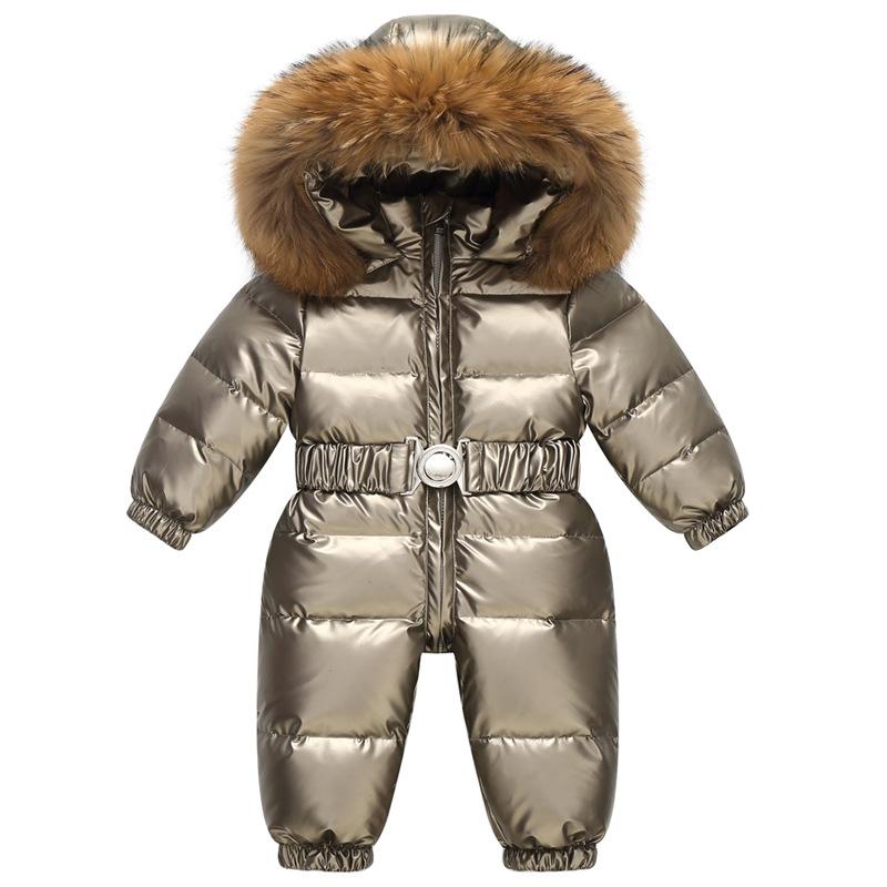Winter Ski Set Baby Overall Junge Overalls Warme Daunenjacke Kinder Kleinkind Mädchen Kleidung Kinder Kleidung Kunstpelz Mantel 120cm gold von Joom DACH